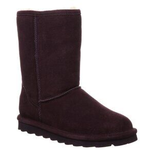 $85 BEARPAW 🐾 Elle Short Suede Wool Boots | Larkspur | 12